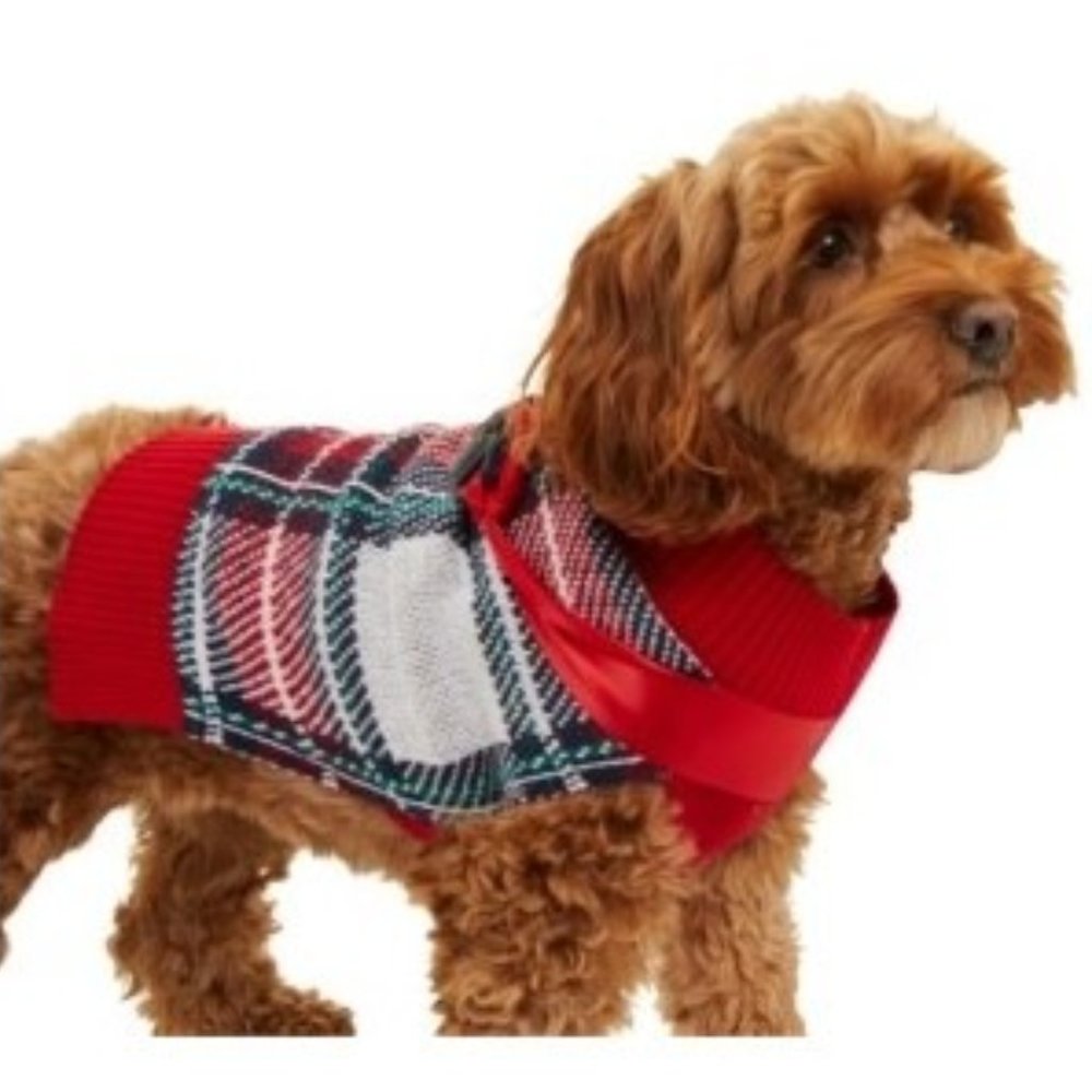 NWT Plaid Dog Sweater